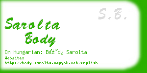 sarolta body business card